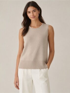 croft & barrow Sleeveless Knit Shell in Beige